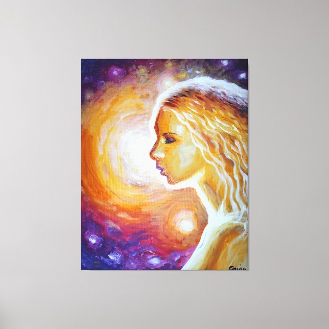 She is watching the stars canvas print (Front)