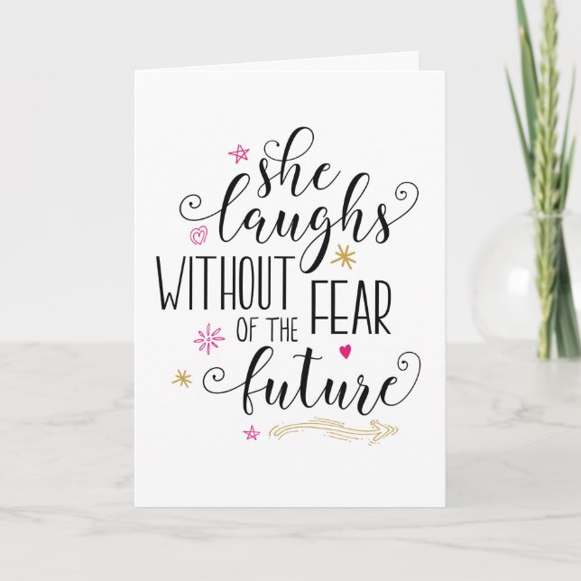 She Laughs without Fear - My Proverbs 31 Wife Card (Front)
