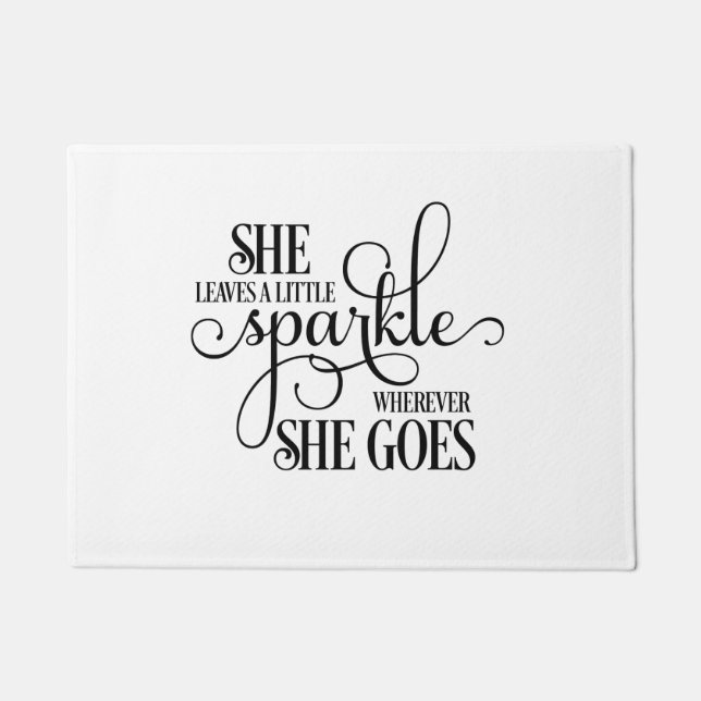 She leaves a little sparkle  doormat (Front)