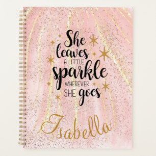 She Leaves A Little Sparkle Luxury Personalized    Planner