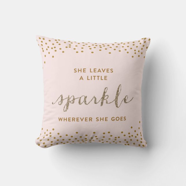 She Leaves a Little Sparkle™ Throw Pillow (Front)