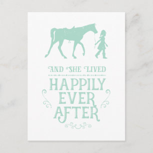 She Lived Happily Ever After Equestrian Horse Postcard