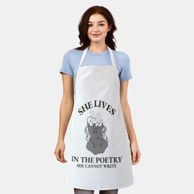 SHE LIVES IN THE POETRY SHE CANNOT WRITE APRON (Worn)