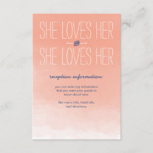 She Loves Her Lesbian Wedding Reception Card