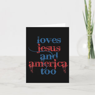 She Loves Jesus And America Too Retro 4th Of July  Card