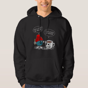 She Loves Me More Crochet Yarn And Coffee Funny Cr Hoodie