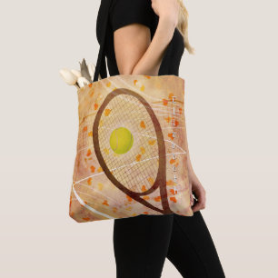 she loves tennis women's tote bag w custom name