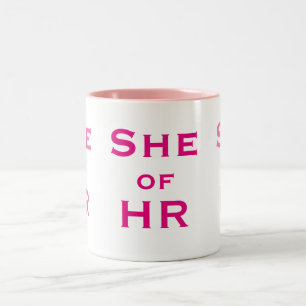 She of HR Funny Female Human Resources Woman Name Two-Tone Coffee Mug