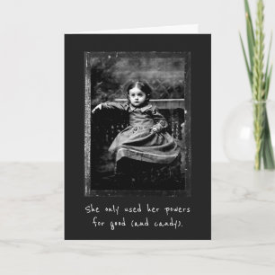 She only used her powers.. Halloween Vintage Photo Card