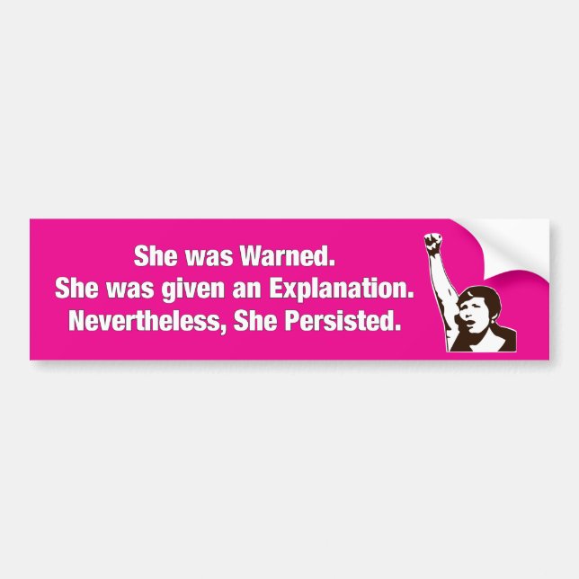 "She Persisted!" Bumper Sticker (Front)