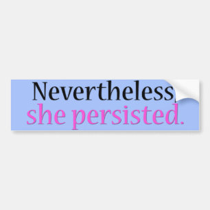 She persisted bumper sticker (blue)