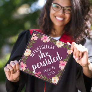 She Persisted   Custom Class Year Graduation Cap Topper