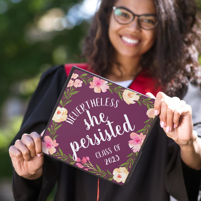She Persisted | Custom Class Year Graduation Cap Topper (Creator Uploaded)