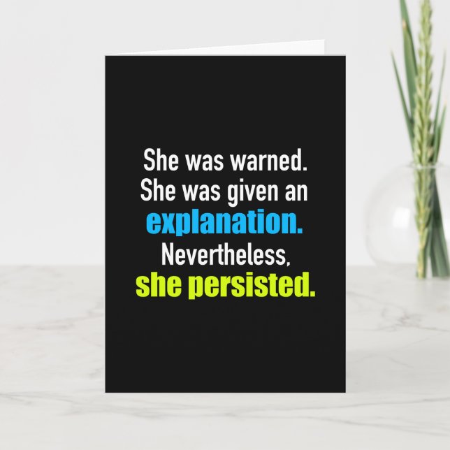 She Persisted Elizabeth Warren Card (Front)