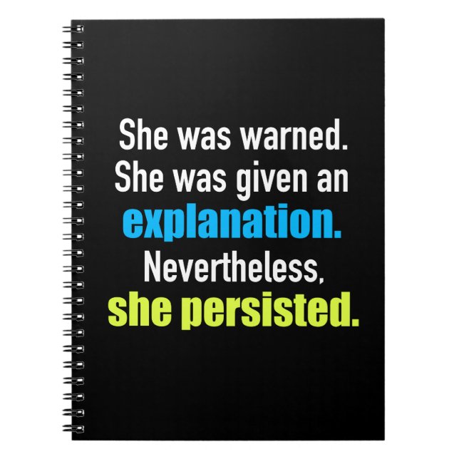 She Persisted Elizabeth Warren Notebook (Front)