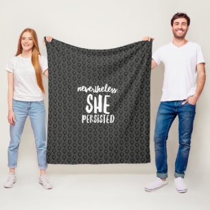 She Persisted Ultra Femme Grey Fleece Blanket