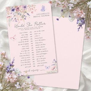 She Rather Butterfly Wildflower Bridal Shower Game