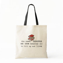 She Read Books to Live Book Lover Tote Bag