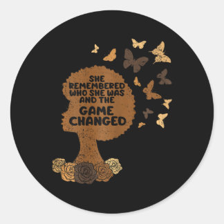 She Remembered Who She Was Black History Month Afr Classic Round Sticker