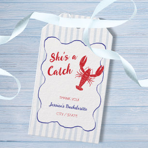 She’s a Catch Lobster Bachelorette Thank You Gift Tags