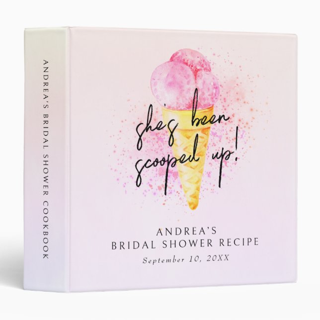 She’s Been Scooped Up Icecream Bridal Recipe Binder (Front/Spine)