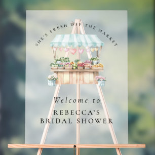 She’s fresh off the market Bridal Shower Welcome Acrylic Sign