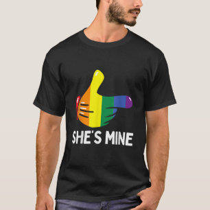 She s Mine Rainbow Flag Lesbian Pride LGBTQ Matchi T-Shirt
