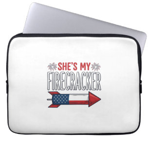 She’s My Firecracker Patriotic Couple Design_1 Laptop Sleeve