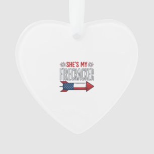 She’s My Firecracker Patriotic Couple Design_1 Ornament