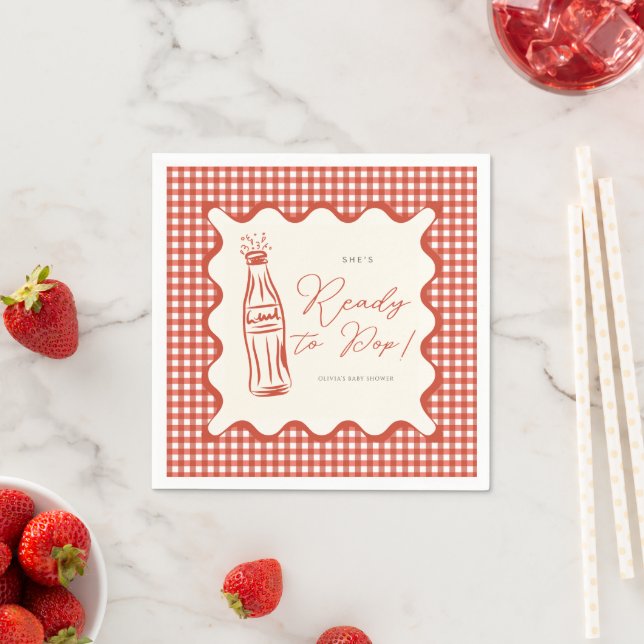 She’s ready to pop baby shower napkin (Insitu)