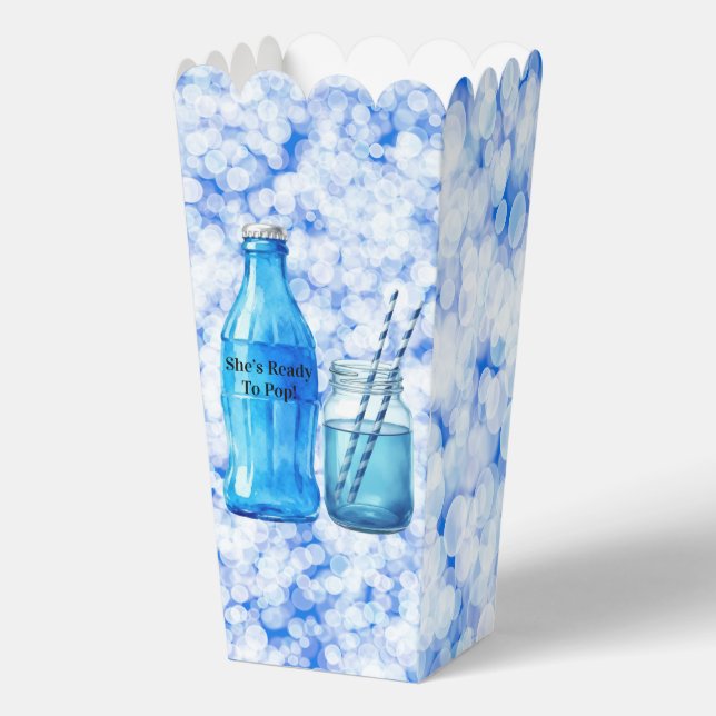 She’s Ready To Pop Blue Boy Baby Shower Favor Box (Back)