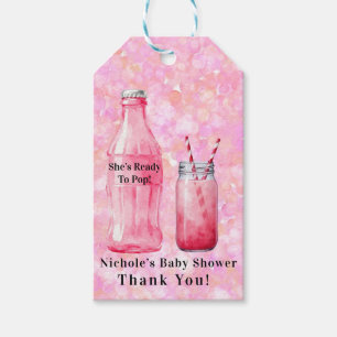 She’s Ready To Pop Girl Baby Shower Thank You Gift Tags