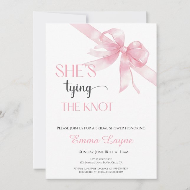 She’s Tying the Knot Bridal Shower Invitation  (Front)