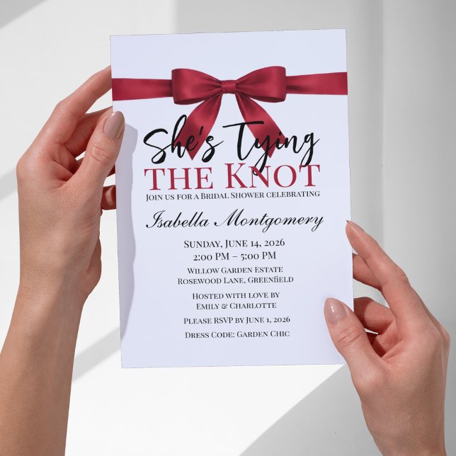 She’s Tying the Knot Theme Red Bow Invitation (She’s Tying the Knot Theme Red Bow Invitation
)