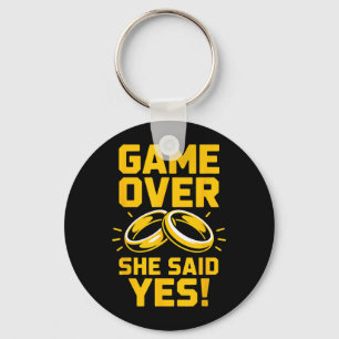 She Said Fiancée Wife Husband Engaged Engagement Keychain