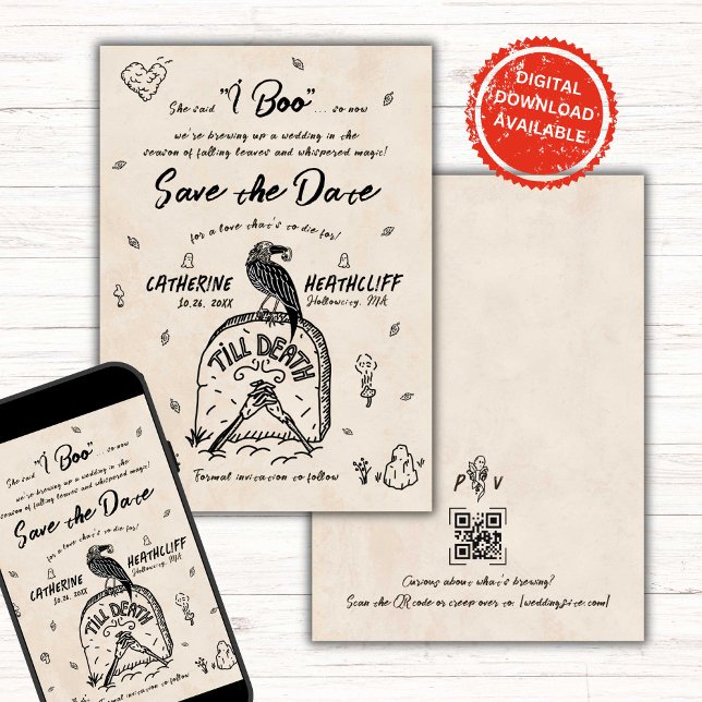 She Said I BOO Till Death and Beyond Wedding Invitation (Creator Uploaded)