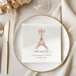 She said Oui Paris Bow Eiffel Tower BRIDAL SHOWER Napkin