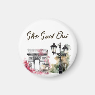 She Said Oui Paris Bridal Shower Magnet