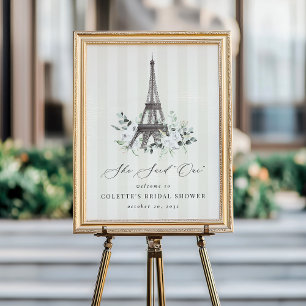 She Said Oui Paris Bridal Shower Welcome Sign