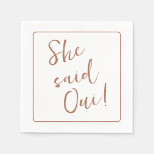 She Said Oui!  Paris, France Themed Bridal Shower Napkin