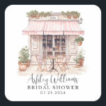 She Said Oui Yes Paris French Cafe Bridal Shower Square Sticker<br><div class="desc">She Said Oui Yes Parisian Paris French Cafe Bridal Shower Favour Stickers</div>