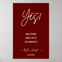 She said Yes banner Engagement welcome Poster
