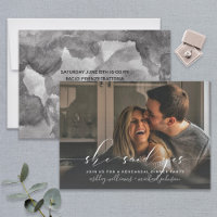 SHE SAID YES | Calligraphy Rehearsal Dinner Invite