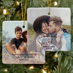 She Said Yes! Engagement 2 Photo Christmas Square Ceramic Ornament<br><div class="desc">Celebrate a joyful Christmas proposal and engagement with a custom 2 photo "She said Yes!" square ceramic ornament. Pictures and all wording on this template are simple to personalize. (IMAGE PLACEMENT TIP: An easy way to centre a photo exactly how you want is to crop it before uploading to the...</div>