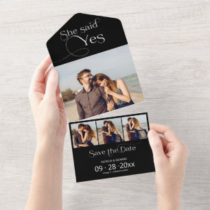 She Said Yes Engagement Announcement Save The Date