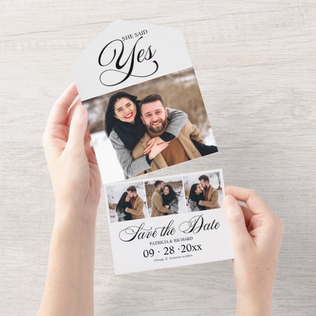 She Said Yes Engagement Announcement Save The Date (Tearaway)