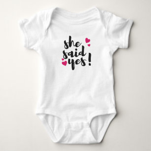She Said Yes! Engagement Celebration – Romantic Baby Bodysuit
