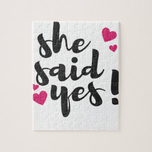 She Said Yes! Engagement Celebration – Romantic  Jigsaw Puzzle