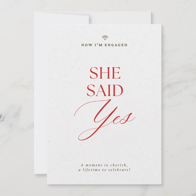 She Said Yes Engagement Party Invitation (Front)