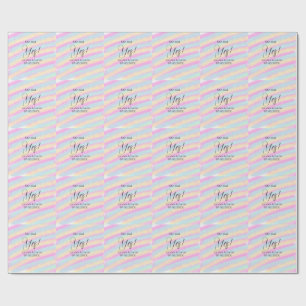 She said yes engagement party pink blue yellow ste wrapping paper